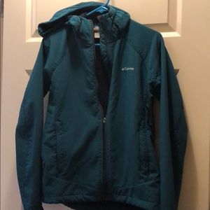 Teal Columbia winter jacket. Size medium
